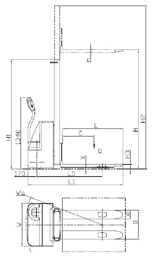 Electric Pallet Stacker 1.0T/1.2T/1.5T/2.0T