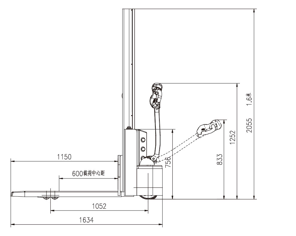 1.0 Ton Electric Stacker